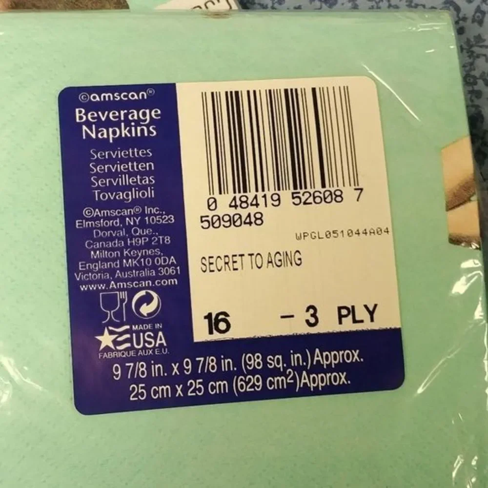 Secret to Aging Beverage‎ Napkins